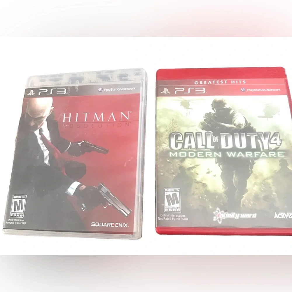 Sony PS3 Game Disc Lot‎ Call of Duty 4 and Hitman